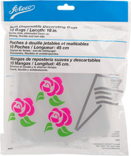 4685 Soft Disposable Decorating Bags, 18-Inch, Pack of 10, Made in USA, Clear