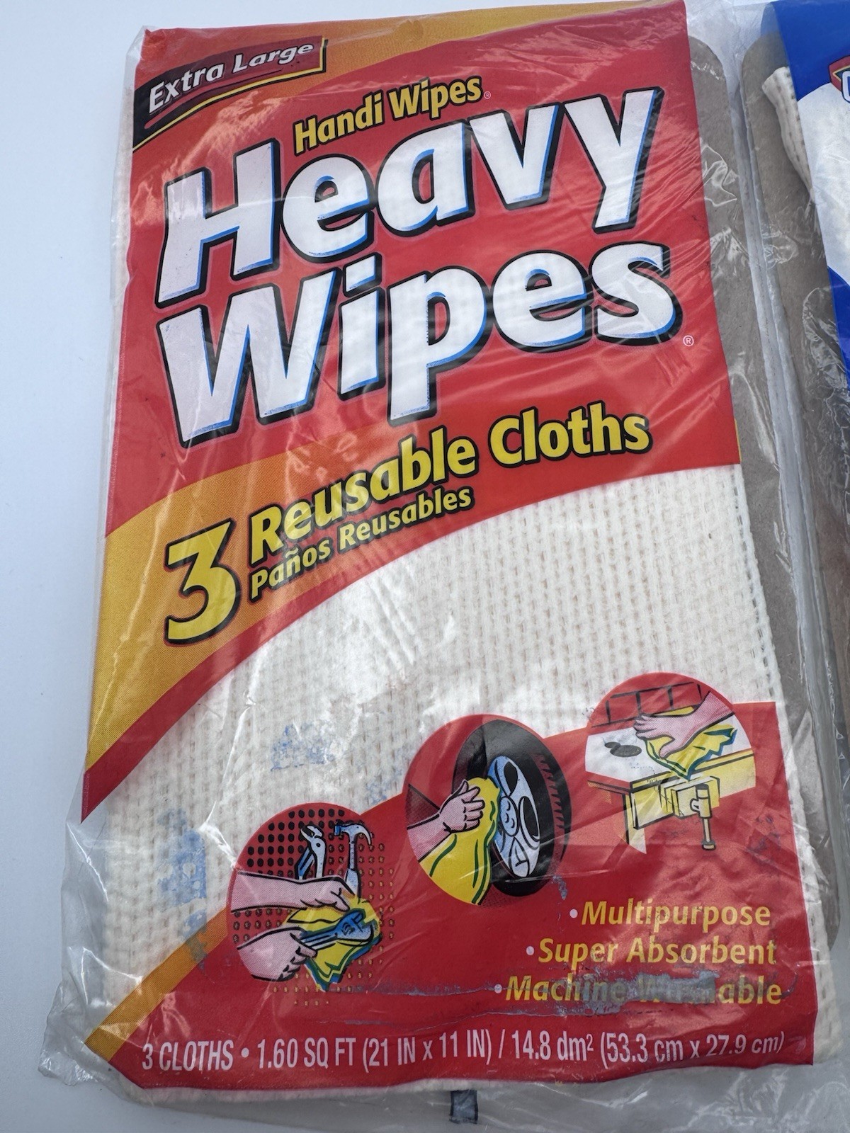 Clorox Handi Heavy Wipes Heavy Duty Reusable Cloths x2 Pks 3 Cloths Each Pack