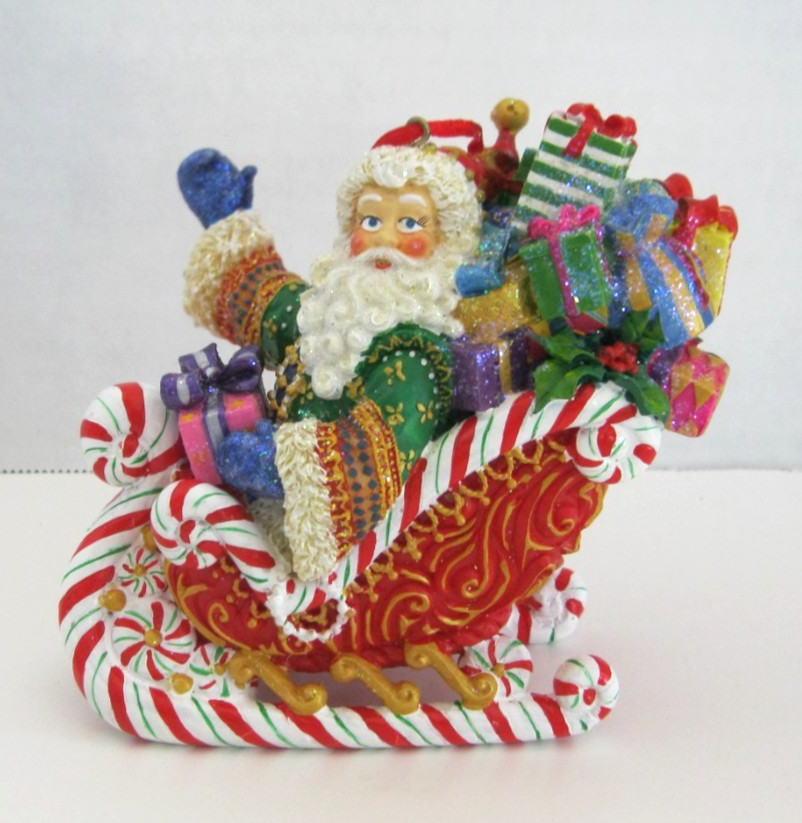 Christopher Radko 207748 'Candy Ride Santa II' Ornament w/ Box - Very Good Cond!