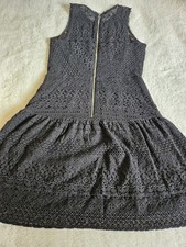 Womans(L) Black Fit And Flare Lace Detail Lined Coctail Dress.