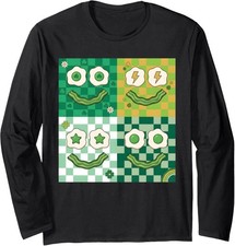 Smile Face Eggs and Bacon Ham Breakfast St Patricks Long Sleeve T-Shirt