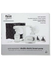 The First Years Quiet Expressions Double Electric Breast Pump Color: white multi