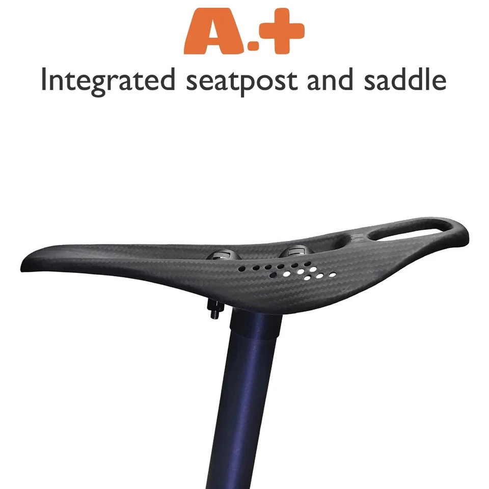 Встроенное углеродное дорожное седло 124x255 мм для гравия горного велосипеда - Изображение 3 из 4