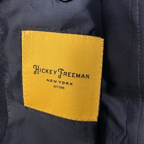 Hickey Freeman Loro Piana Black Wool Blazer Super 150s Mens 46L Pinstriped USA - Picture 6 of 13