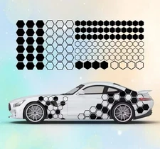 Car Honeycomb Vinyl Decals Car Sticker Kit Auto Body Decor SET OF 2: Car Decals