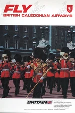 Fly British Caledonian Airways Britain 1973 Travel Poster Wall Art Print