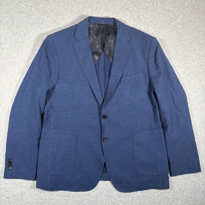 Rodd & Gunn Men's Blazer XXL Blue Sport Coat Jacket Sports Fit Italy Wool Blend
