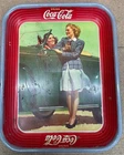 Original 1942 Coca-Cola Vintage Serving Tray Two Girls and Roadster Historical