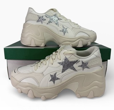 PUMA Pulsar Wedge CN Glitter Star IVORY Sneaker 398675 Women's