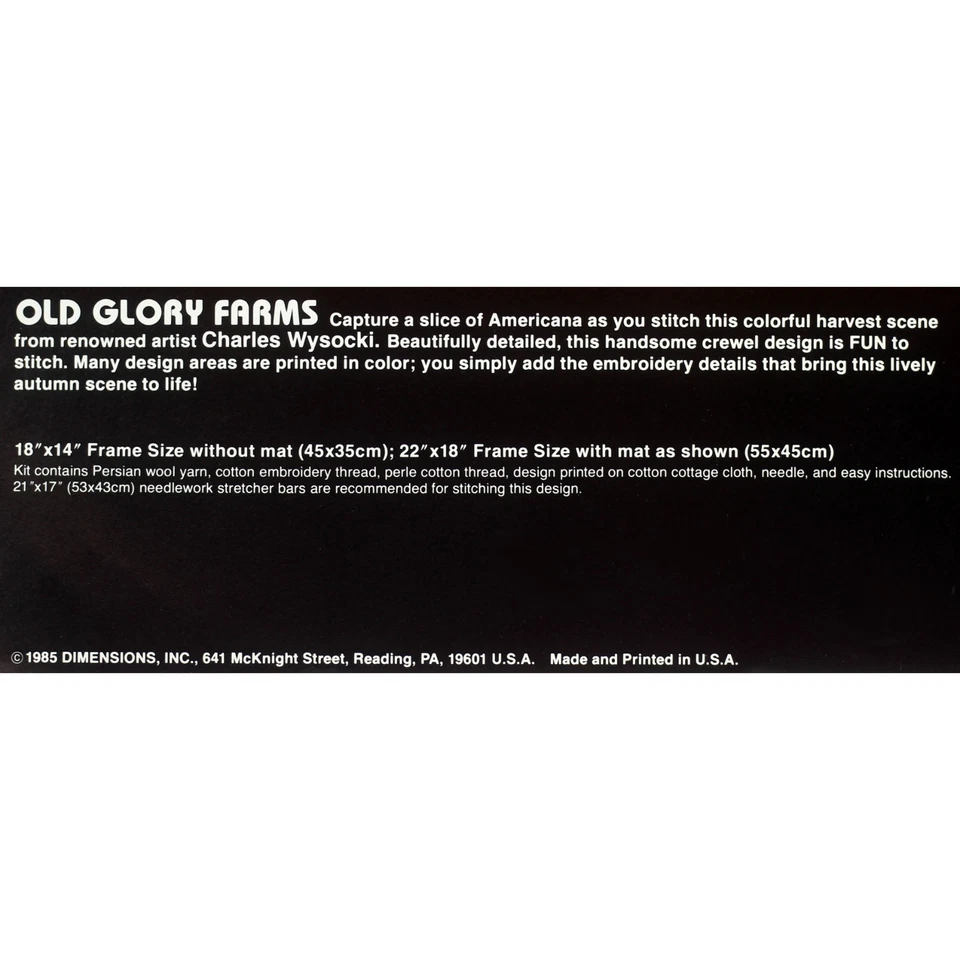 Vintage Crewel Embroidery Kit Charles Wysocki Pumpkins Fall Autumn Pumpkin Farm - Image 3 of 4