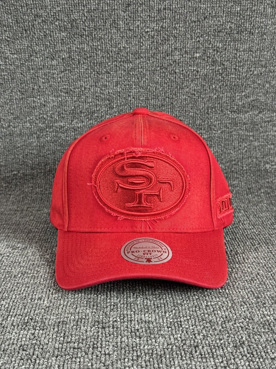 Mitchell & Ness San Francisco 49ers NFL Red Snapback Hat Distressed Logo