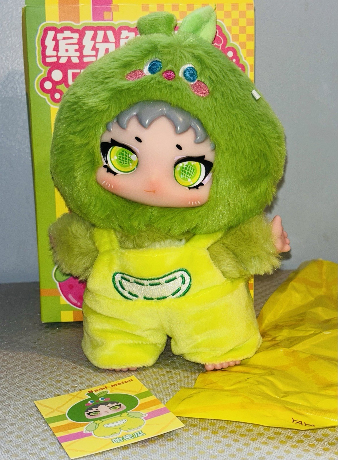 YAYA Colorida Fruta Hami Melón Peluche Colgante TARJETA/CAJA OJOS VERDES NUEVO AUTÉNTICO