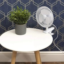 Portable Air Cooling White Small 6'' inch Clip on Desktop Desk Fan