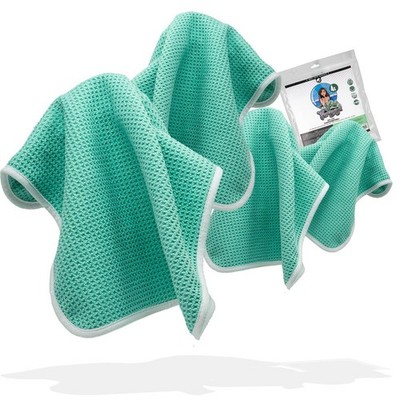 4x Mikrofaser Glastuch Auto Nuke Guys See Through Waffeltuch 450GSM 35x35cm