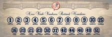 8"x24"  Yankees Retired Number Mantle Ruth Gehrig Baseball  PVC Print Poster
