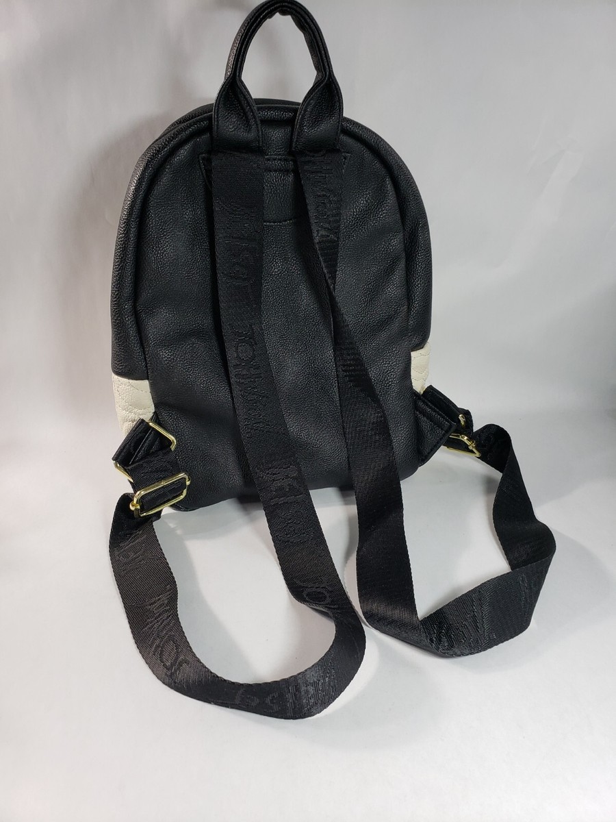 Betsey Johnson Black & White Quilted Flower Bow Backpack 