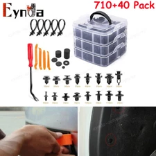 750 Pcs Car Retainer Clips Auto Fasteners Push Trim Clips Pin Rivet Bumper Kit