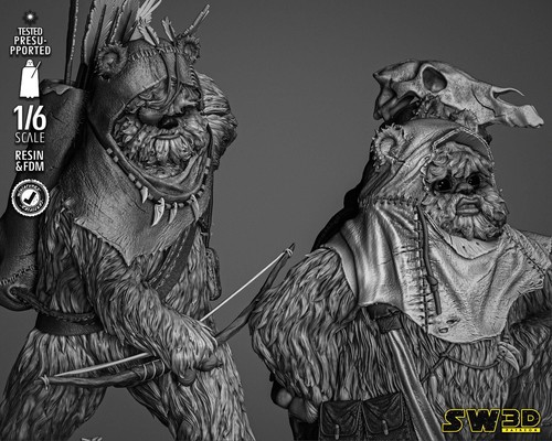 Ewok 3d Printed Figures, Star Wars Return of the Jedi Collectible, Unpainted - Picture 9 of 10