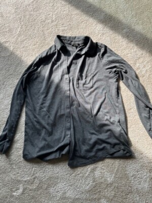 Massimo Dutti Bluse Shirt Gr. M, Grau, Poloshirt langarm