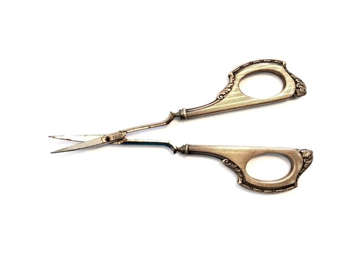 Antique Art Deco F Koeller Germany MAGNA Sewing Embroidery Scissors Sterling - Picture 2 of 6