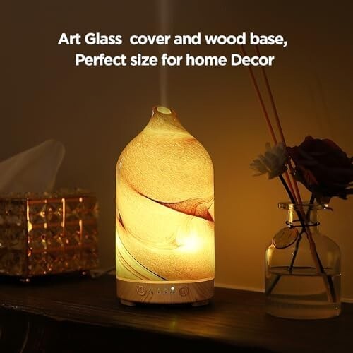 Hand Blown Glass Ultrasonic Essential Oil Aromatherapy Diffuser-image