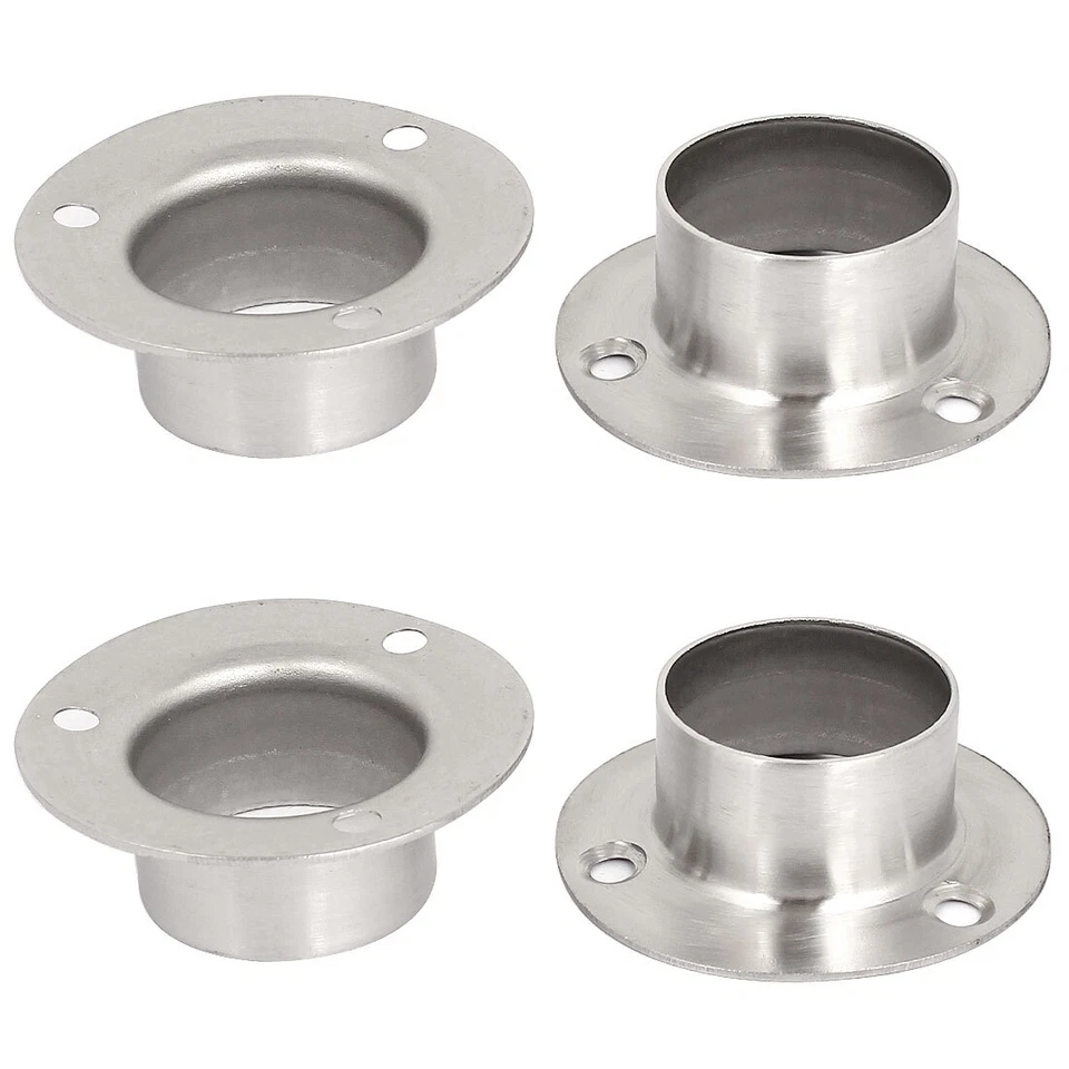 4pcs Wardrobe Hanging Rail Rod End Support Bracket Socket for 32mm Dia Tube