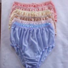 7pcs Underwear Granny Panties Women Nylon Silky Soft Briefs High Waist 28"-34" M