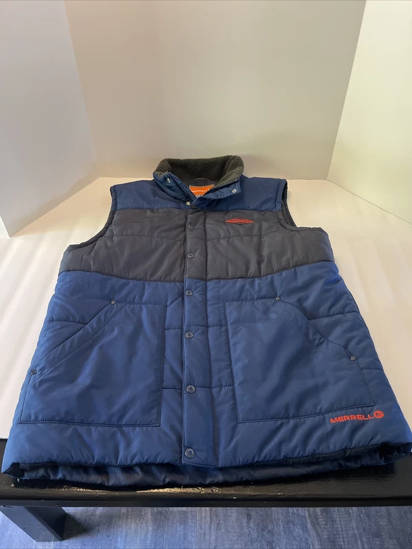 merrell opti warm full zip button puffer jacket