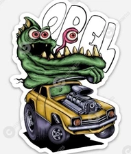 Opel MAGNET - Oddrods Odd Rod Vinyl Muscle Classic Rat fink Ratfink Parody