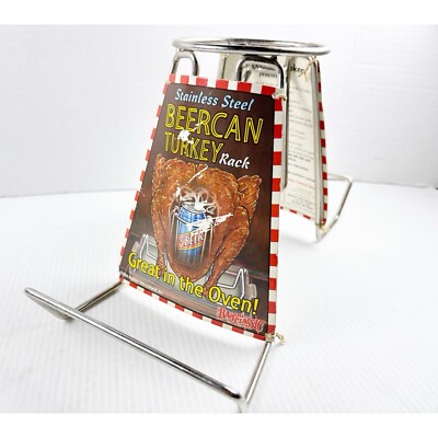 BeerCan Turkey Rack Stainless Steel Bayou Classic Roasting Grill Smoker Oven Vtg
