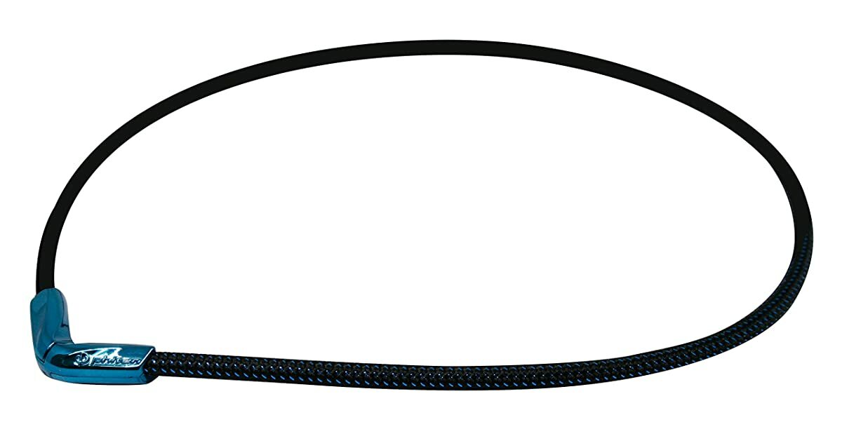 Phiten X50 Titanium V-Edge Necklace, Metallic Blue, 20