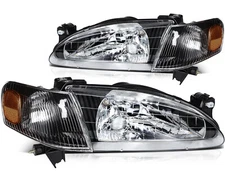Black Headlights & Corner Signal Light Set For Toyota For Corolla 1998-2000