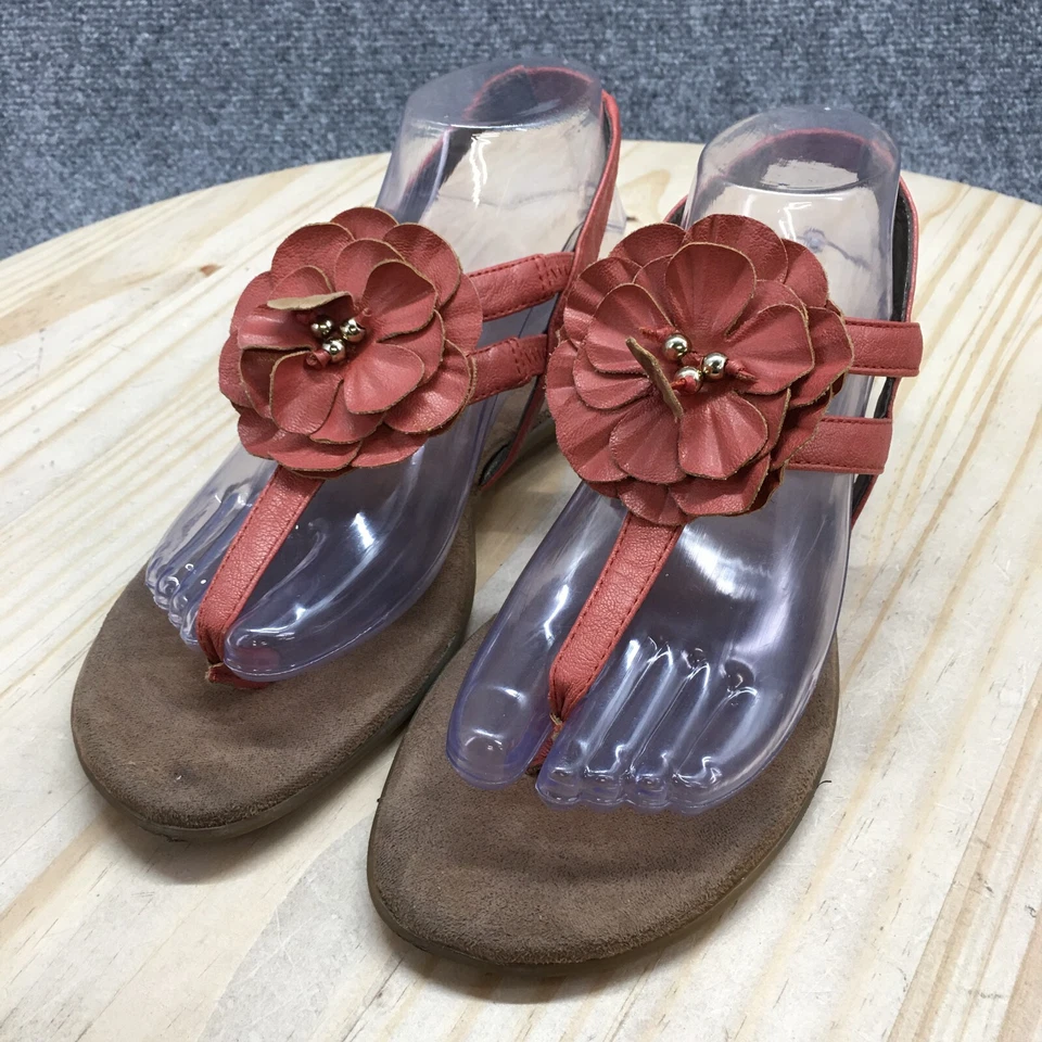 Sandalias Aerosoles Mujer 8.5M Rosa Chlockout T Correa Floral Sin Cordones Imitación Cuero Foto 3 de 4