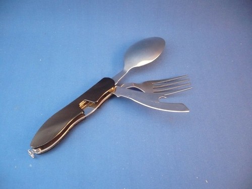 Cubiertos de camping/exterior - ¡Cuchillo, tenedor, cuchara, abrebotellas de acero inoxidable! - Imagen 2 de 3