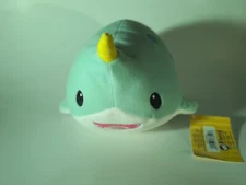 Fiesta Lil Huggy Lyssa 7" Plush Narwhal Aqua Green Foam Soft Stuffed Sea Animal