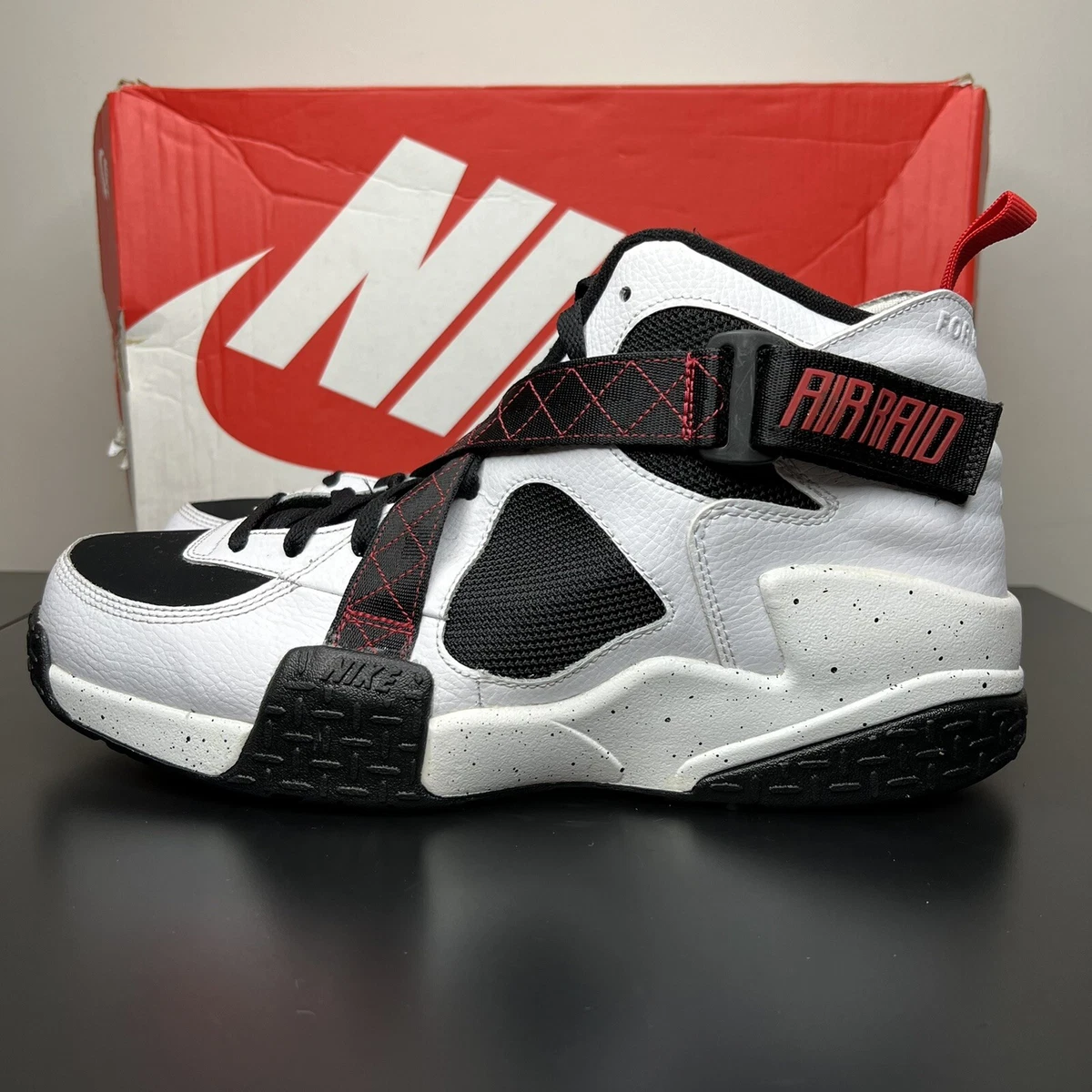 Nike Air Raid 2021 Retro Red White Black sneaker detailed look 