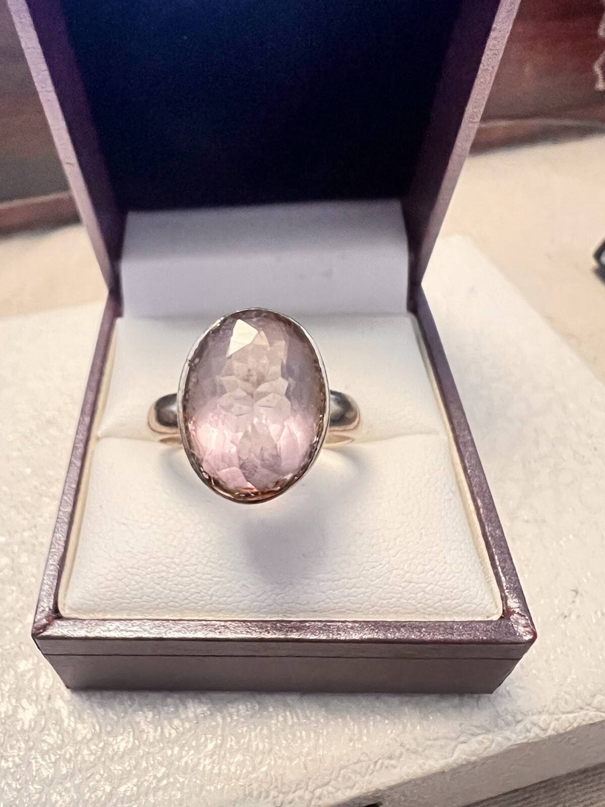 Beautiful Large Amethyst Solid Silver Ring 925 - image 2