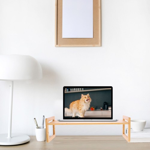 Bambusspeicherregal Büro Schreibtisch-Monitor-Riser Computerregal - Afbeelding 8 van 12