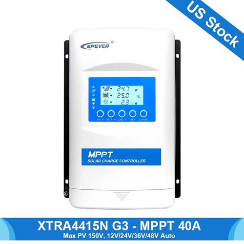 EPEVER MPPT Solar Charge Controller 40A 12V 24V 36V 48V Max PV 150V XTRA4415N-G3 - Picture 1 of 10