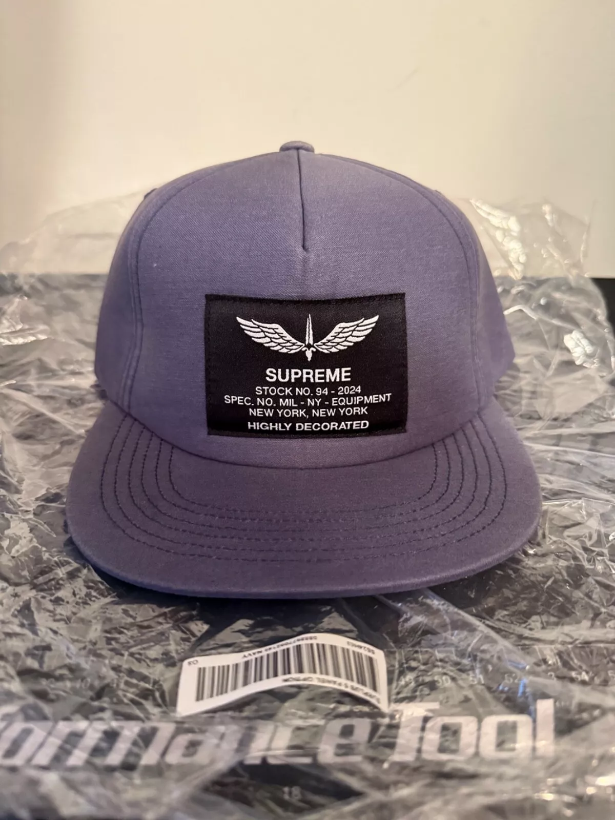 Chapeau Supreme Surplus 5 panneaux bleu marine snapback SS24 Supreme New York 2024 neuf