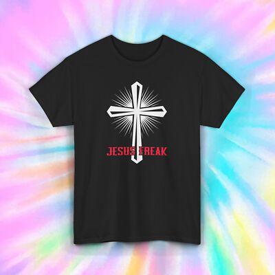 Jesus Freak Cross T-Shirt Christian Faith Religious Graphic Spiritual Gift S-5XL