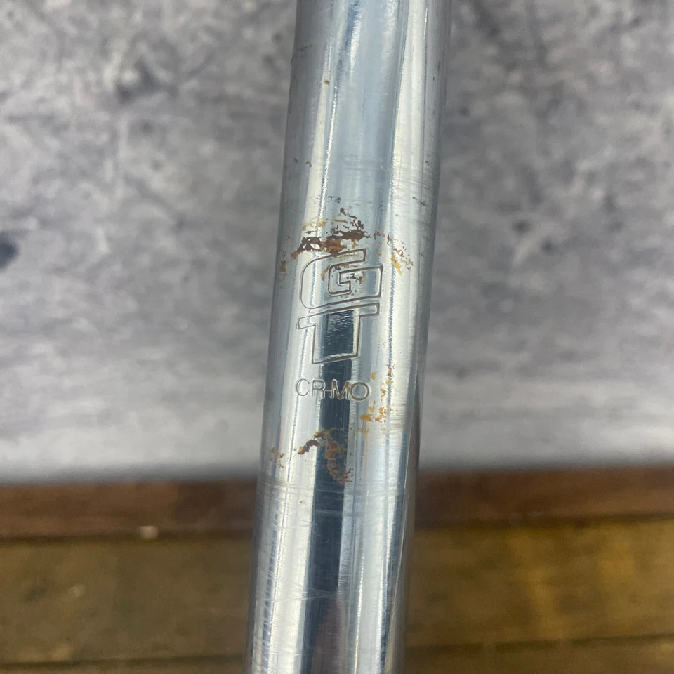 Tija de sillín GT BMX CRMO 22,2 mm Old School BMX GT Cro-Mo estampada años 90 original Foto 2 de 4