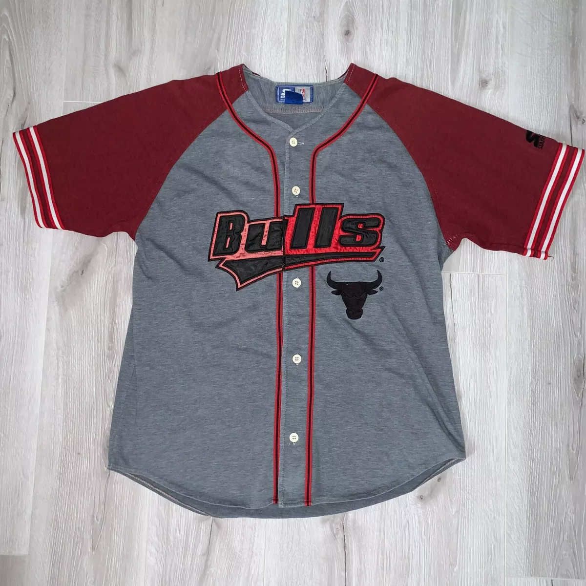 Vintage 90s Starter Chicago Bulls Baseball Jersey Size L