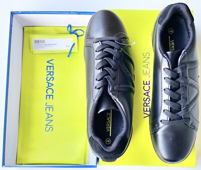 Versace Jeans Sneaker Linea Fondo Black Leather Shoes EUR 44 - Main Image