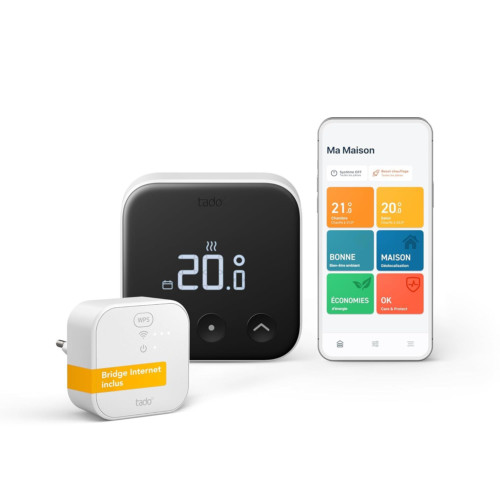 tado° Smart Thermostat X, kit de démarrage, thermostat câblé et Bridge X,...