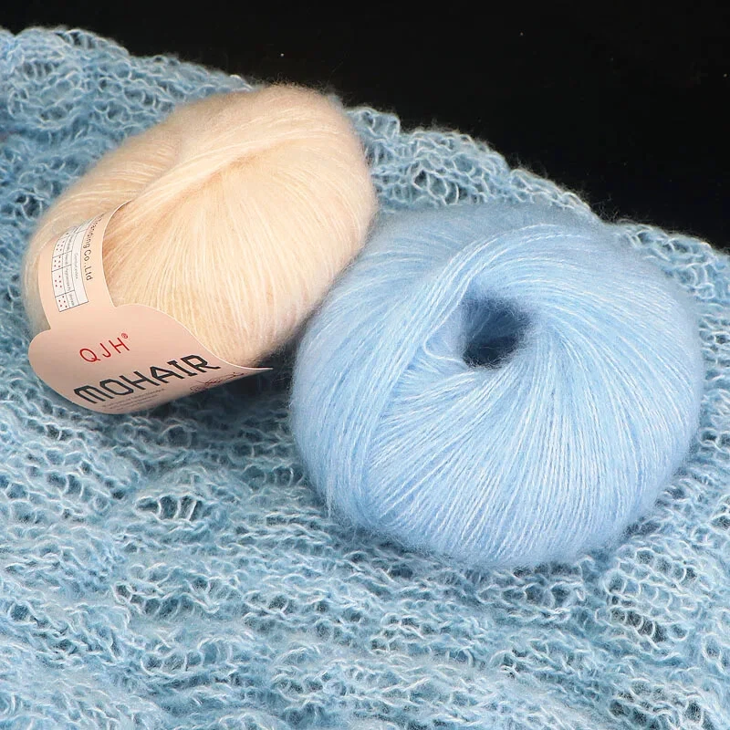 Hilo de mohair suave 6 piezas hilo de angora para tejer hágalo usted mismo, hilo de encaje esponjoso Foto 2 de 4