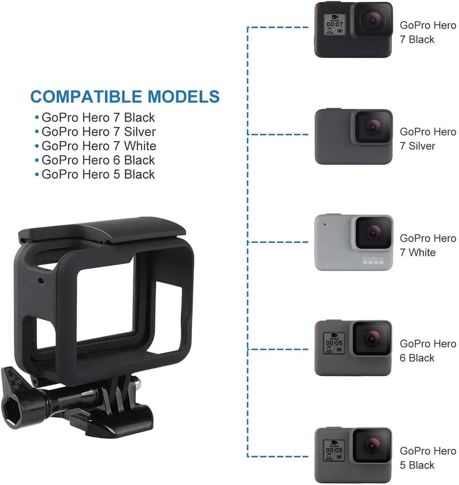 Frame For GoPro HERO 5/6/7Black Mount Housing Border Protective Shell Case Cover - Image 2 of 4