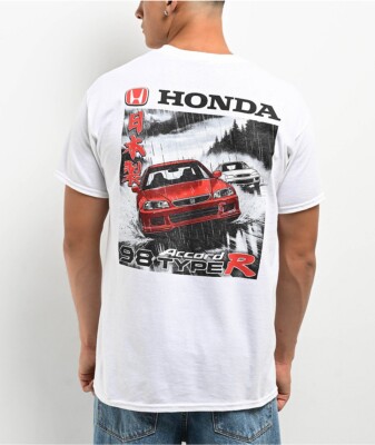 Honda Mens Honda 98 Accord Type R Double-Sided White T-Shirt New Medium