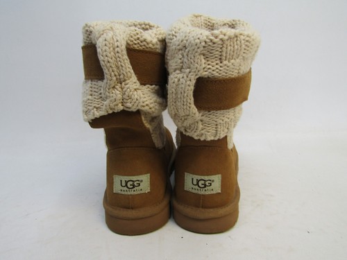 UGG Womens Size 6 M Brown Suede Fold Over Buckle Ankle Fashion Boots Bootie - Picture 7 of 11