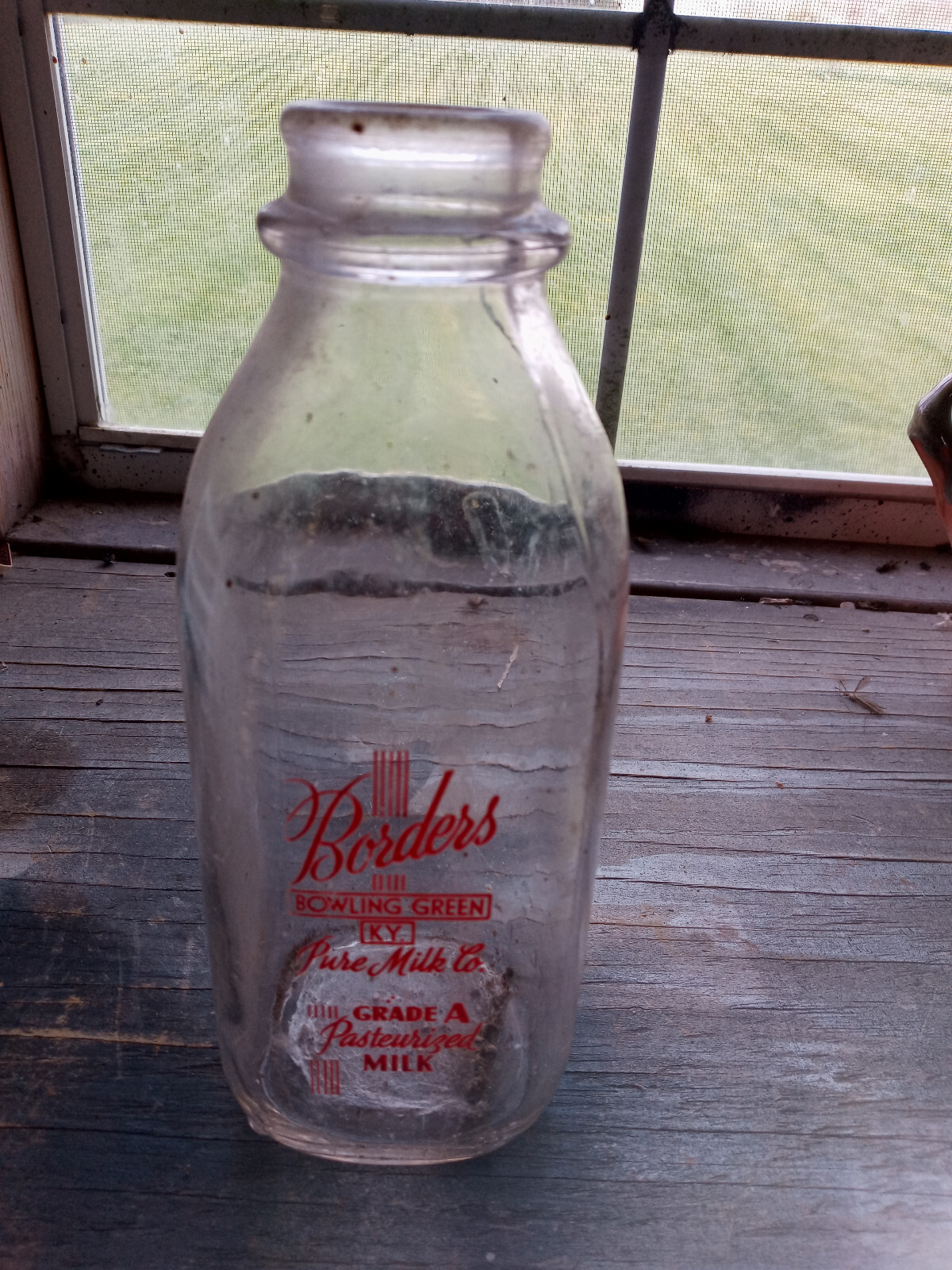 Duraglas Borders Vintage Milk Bottle Glass Bowling Green Ky 1 Qt eBay